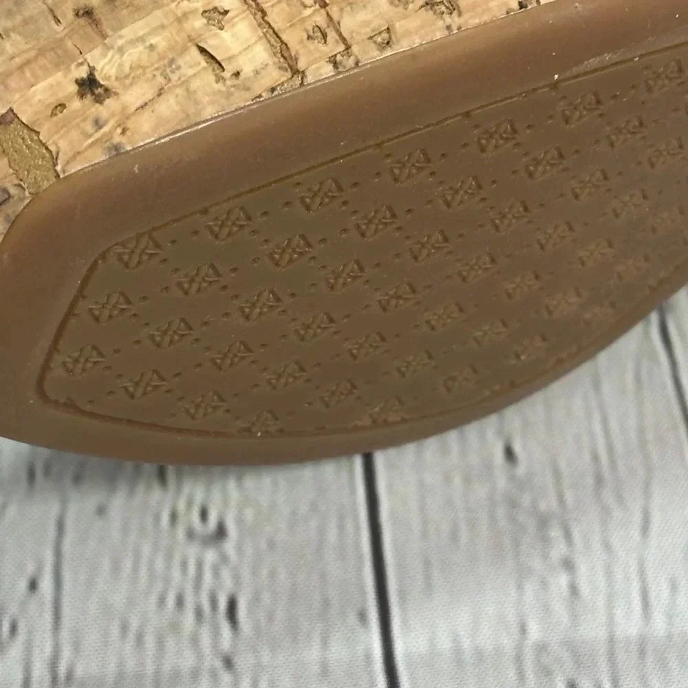 antonio melani SYDNIEE wedge sandals black patent cork look heel size 8.5
